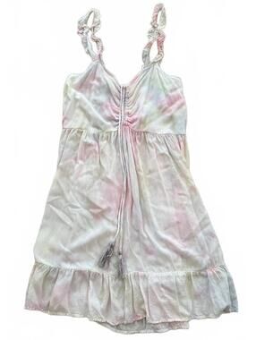 NWT RAVIYA Pink Blue Pastel Sleeveless Spaghetti Strap Dress Cover-Up Swim S